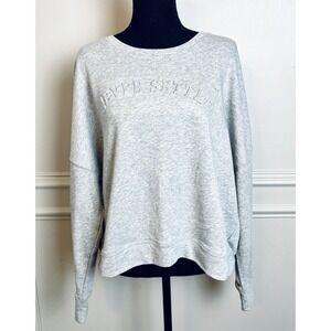 Fabletics Sweatshirt Womens XL Gray Crew Neck Long Sleeve Athleisure Top